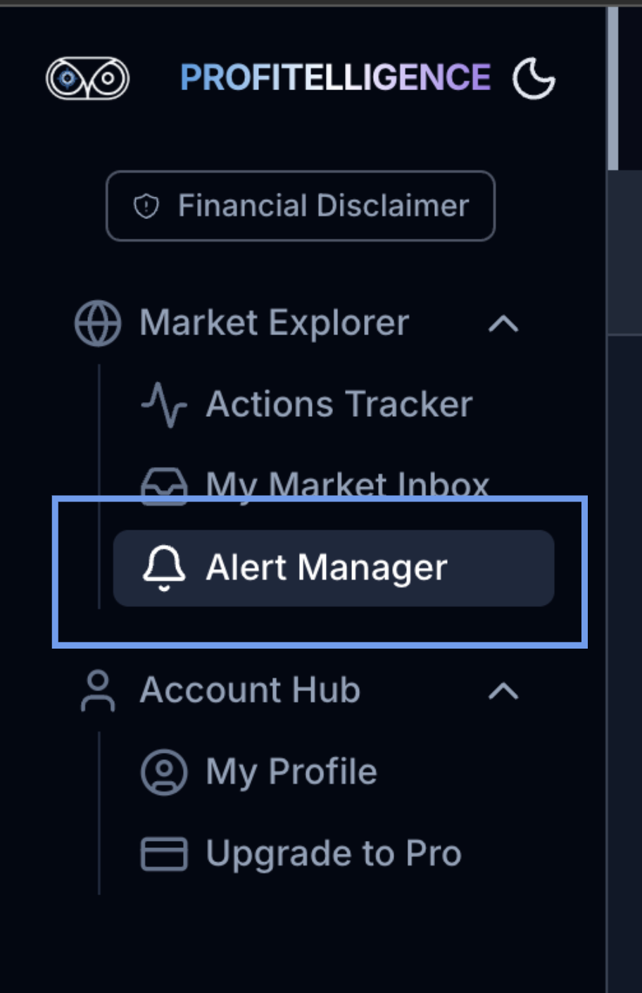 Alert Manager Navigation