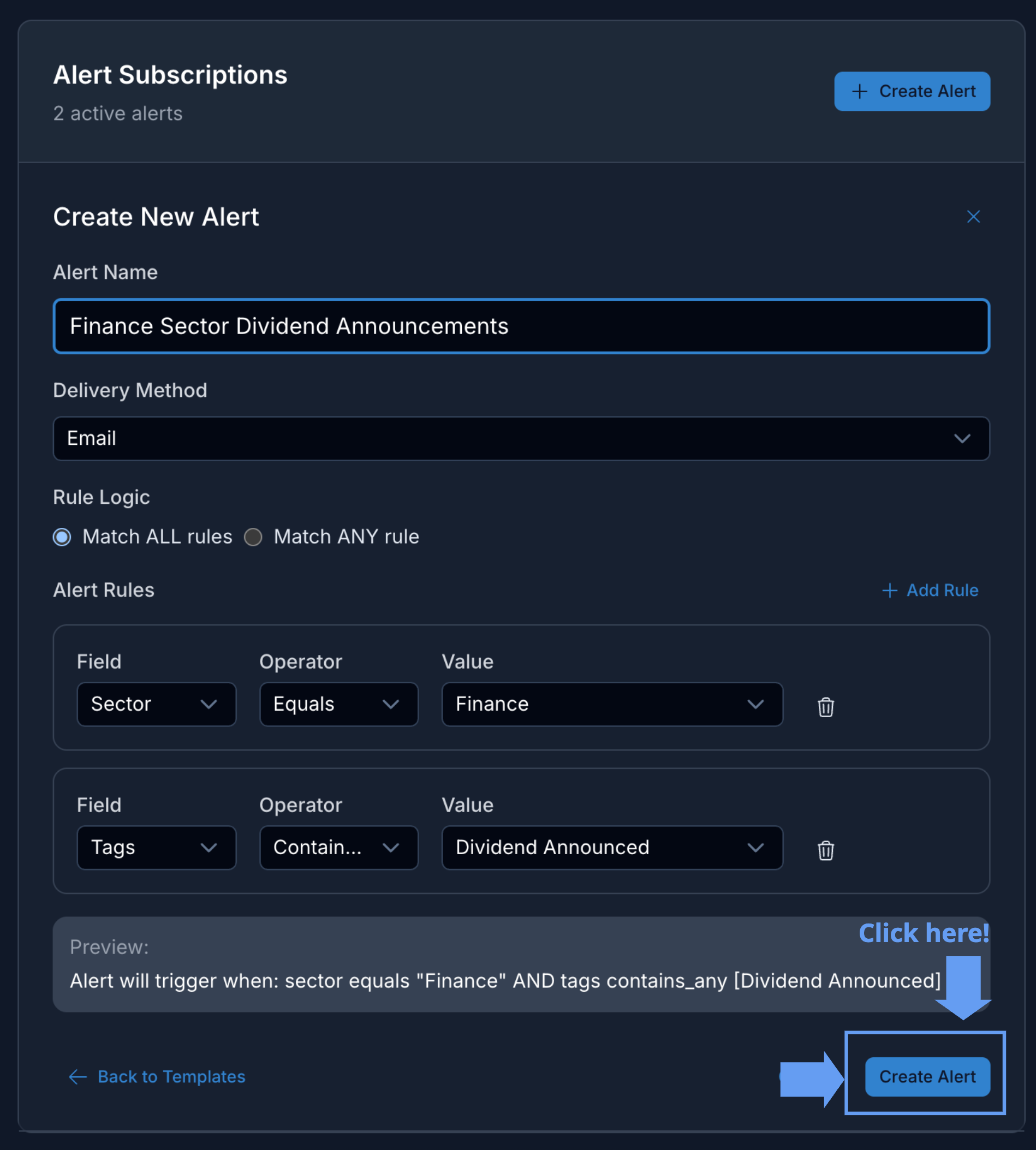 Completed Custom Alert